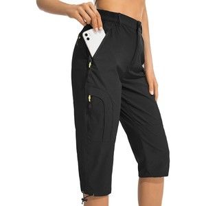 Women's Hiking Cargo Shorts, Outdoor, Quick Dry, Straight Leg, size 27 Black